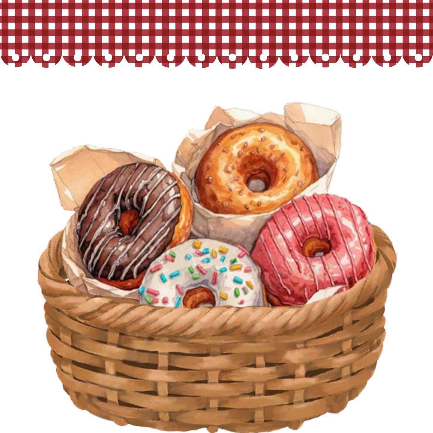 donut basket (Red)