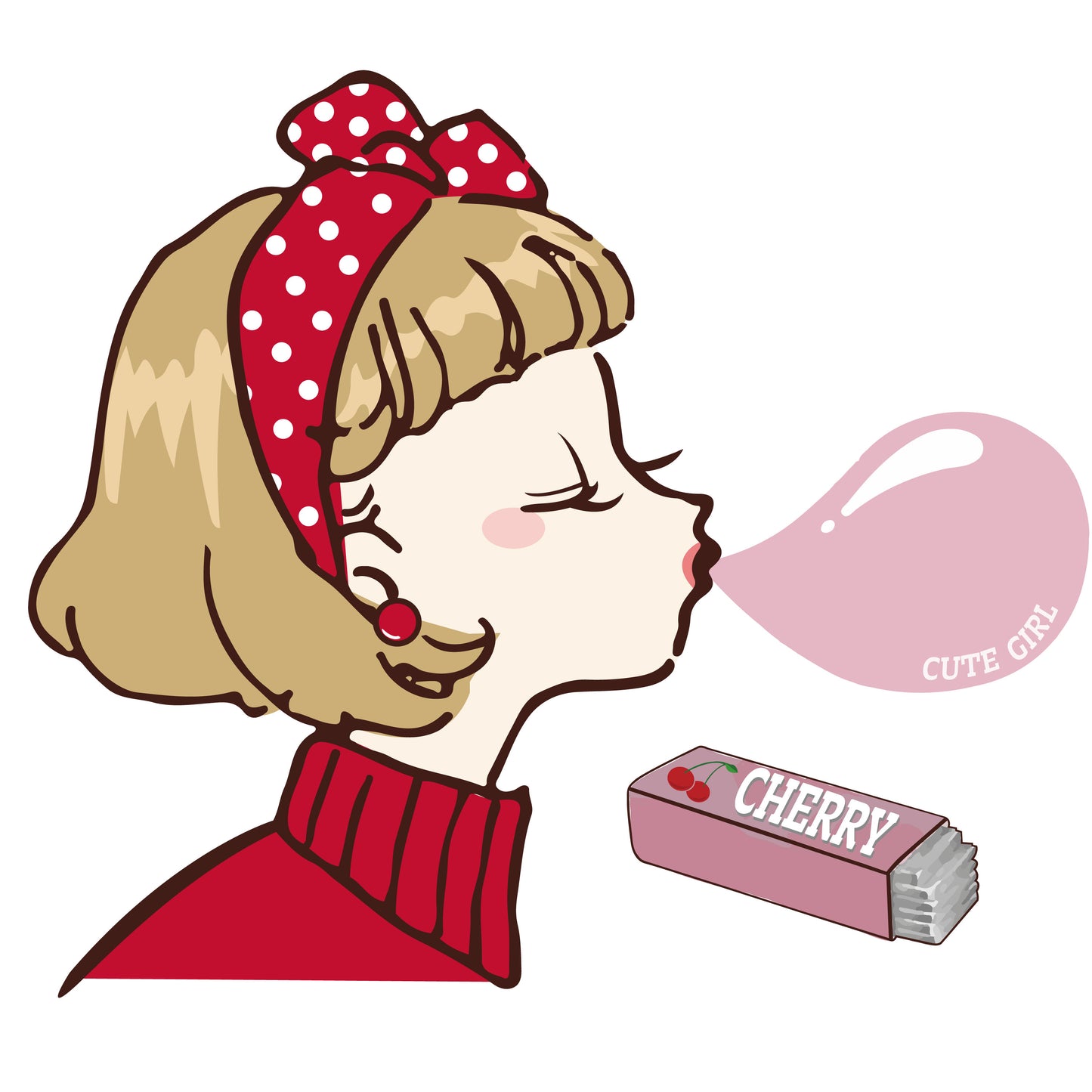 Bubble gum girl (red)