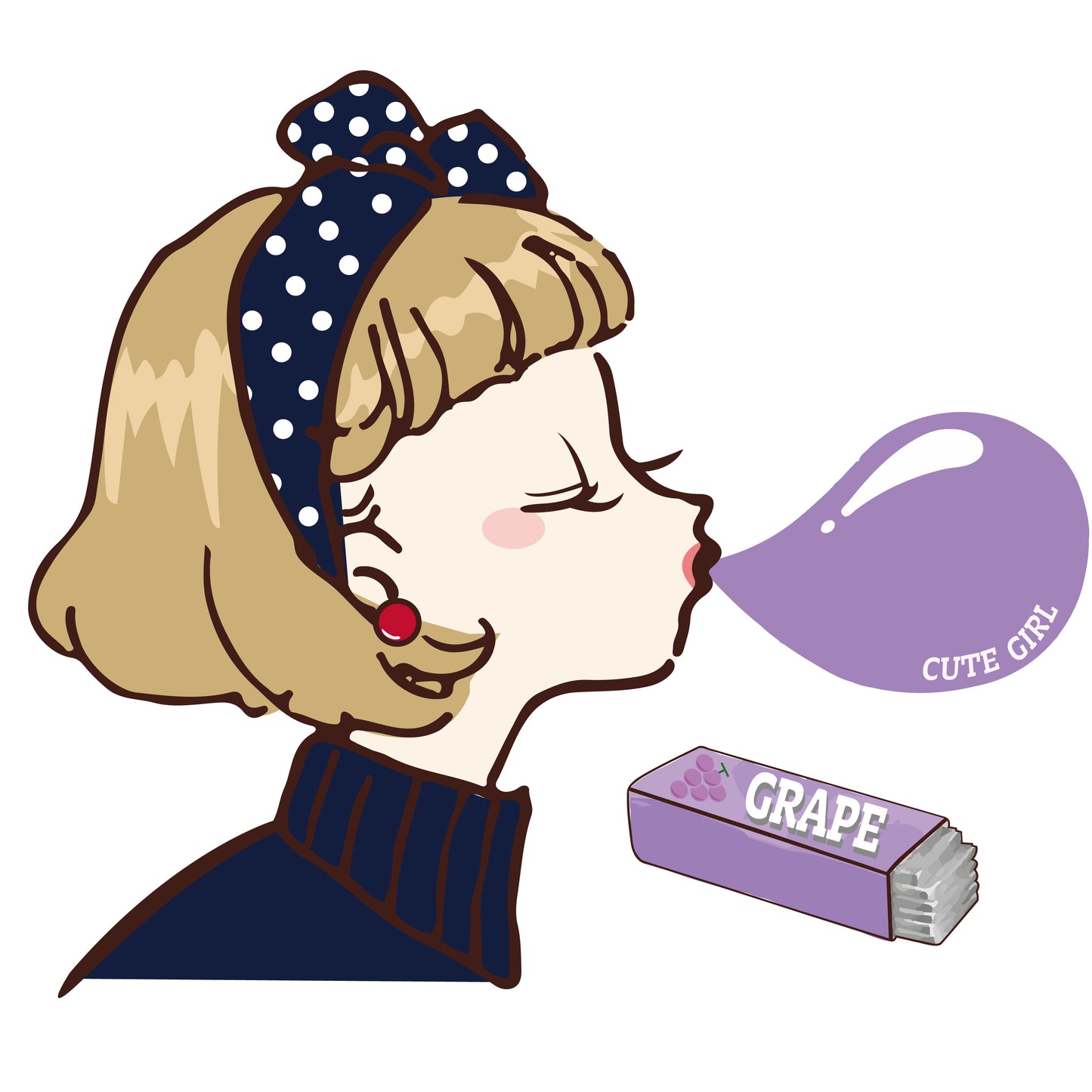 Bubble gum girl (purple)