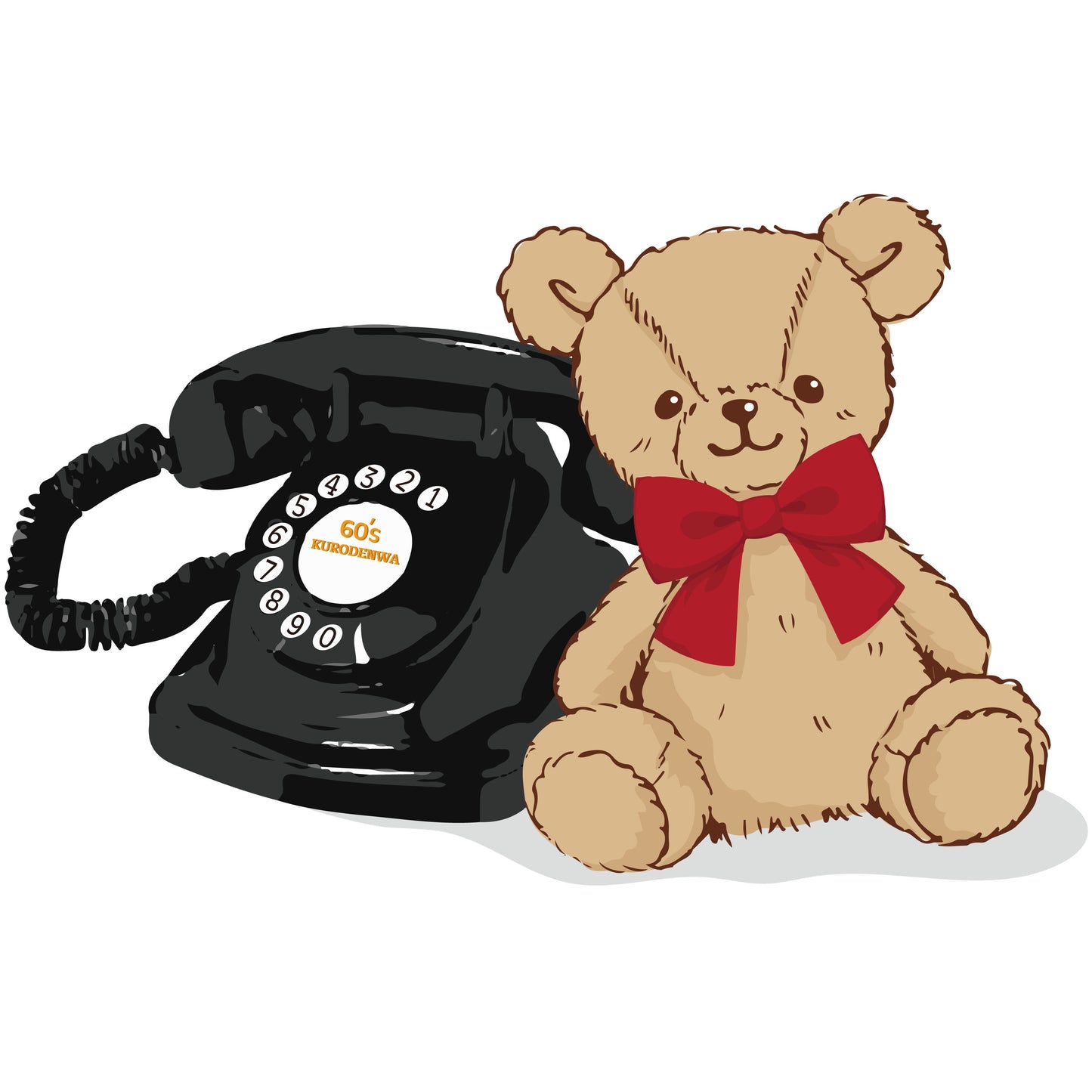 TEDDY BEAR with rotary phone