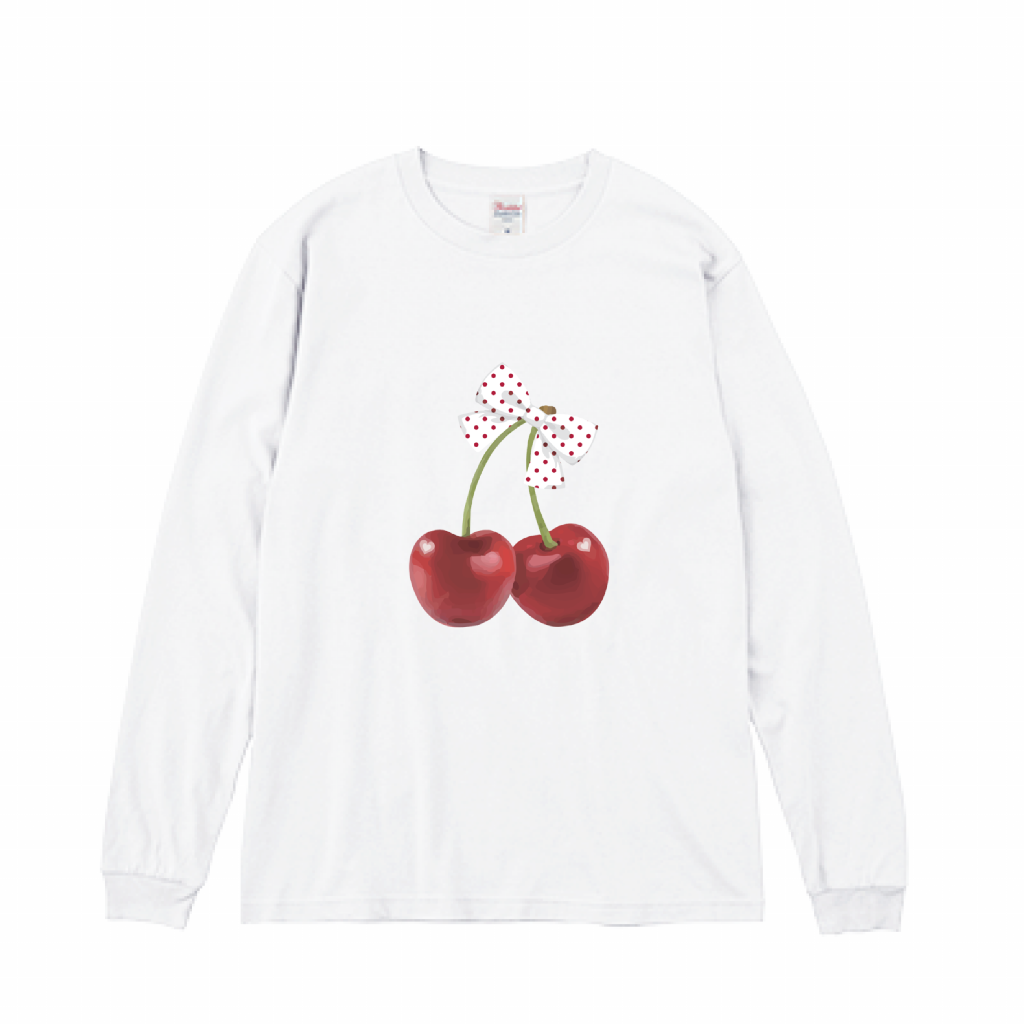 Big cherry (White) long tee